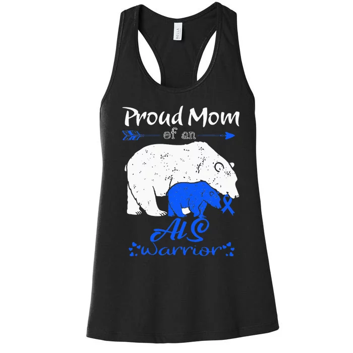 Proud Mom, ALS Warrior Women's Racerback Tank