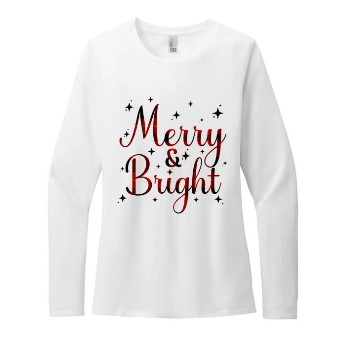 Plaid Merry And Bright Buffalo Matching Family Christmas Pjs Long Sleeve Womens CVC Long Sleeve Shirt