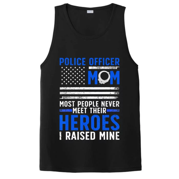 Police Mom Art For Cop Mother Women Police Officer Lovers Performance Tank