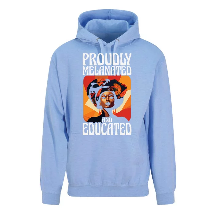 Proudly Melanated And Educated African American Unisex Surf Hoodie