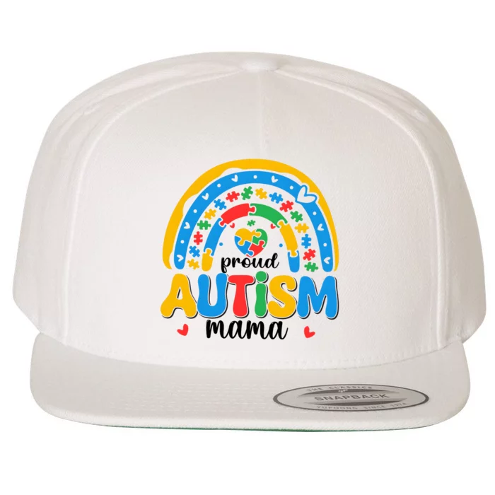 Proud Mama Autism Family Autism Awareness Month Wool Snapback Cap