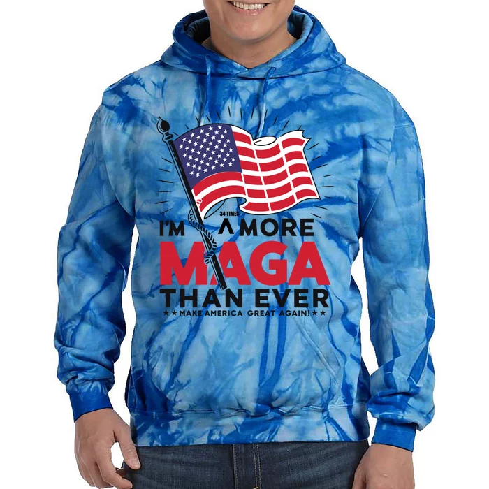 Patriotic Maga Amore Themed Graphic Tie Dye Hoodie