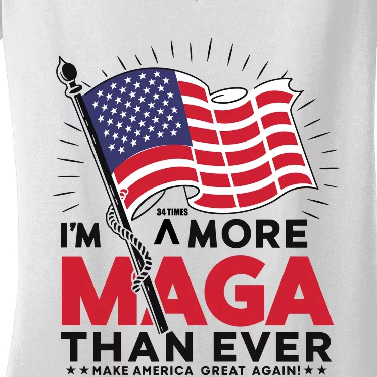 Patriotic Maga Amore Themed Graphic Women's V-Neck T-Shirt