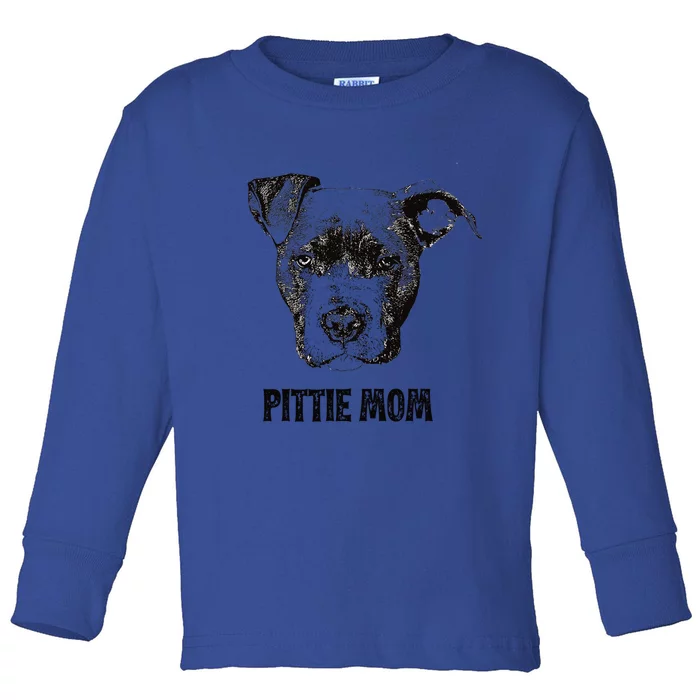 Pittie Mom American Pit Bull Mom Gift Toddler Long Sleeve Shirt