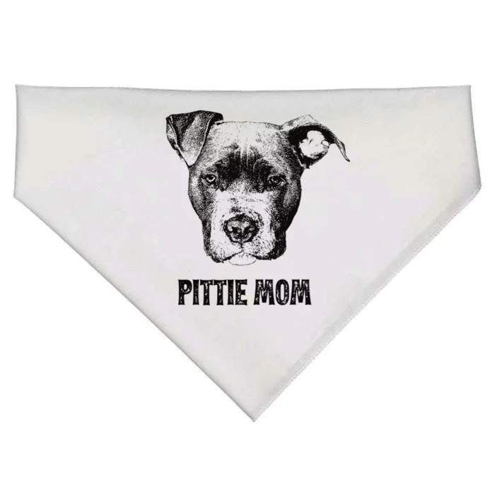 Pittie Mom American Pit Bull Mom Gift USA-Made Doggie Bandana