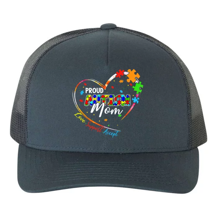 Proud Mom Autism Awareness Family Matching Tee Heart Puzzle Cute Gift Yupoong Adult 5-Panel Trucker Hat