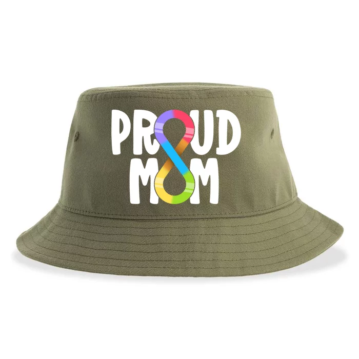 Proud Mom Autism Family Autistic Mama Infinity Symbol Gift Sustainable Bucket Hat