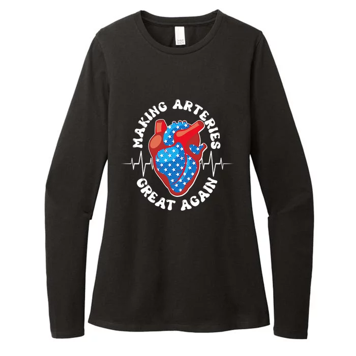 Patriotic Making Arteries Great Again Heart Health Womens CVC Long Sleeve Shirt