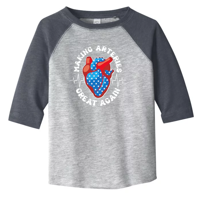 Patriotic Making Arteries Great Again Heart Health Toddler Fine Jersey T-Shirt