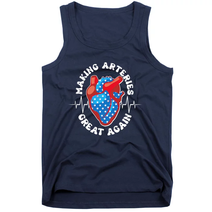 Patriotic Making Arteries Great Again Heart Health Tank Top