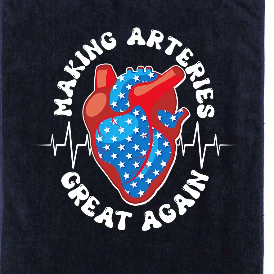 Patriotic Making Arteries Great Again Heart Health Platinum Collection Golf Towel