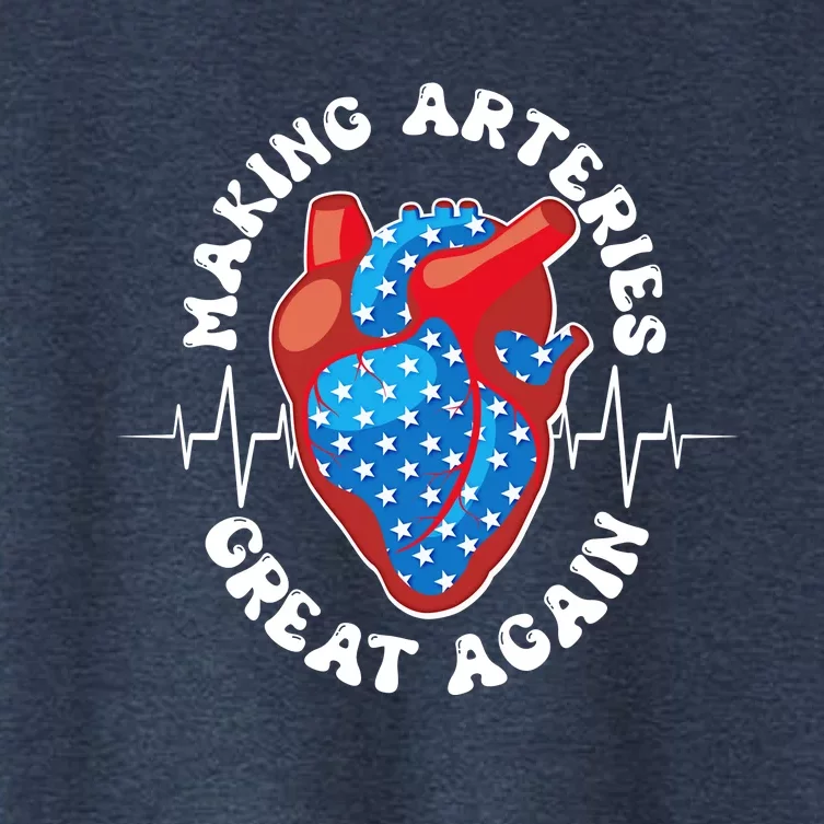 Patriotic Making Arteries Great Again Heart Health Women's Crop Top Tee