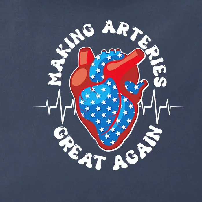 Patriotic Making Arteries Great Again Heart Health Zip Tote Bag