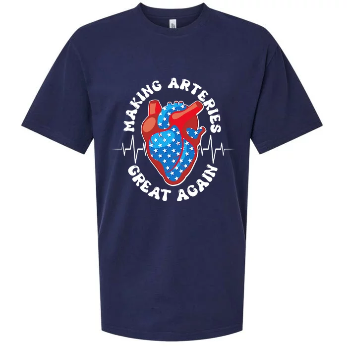 Patriotic Making Arteries Great Again Heart Health Sueded Cloud Jersey T-Shirt