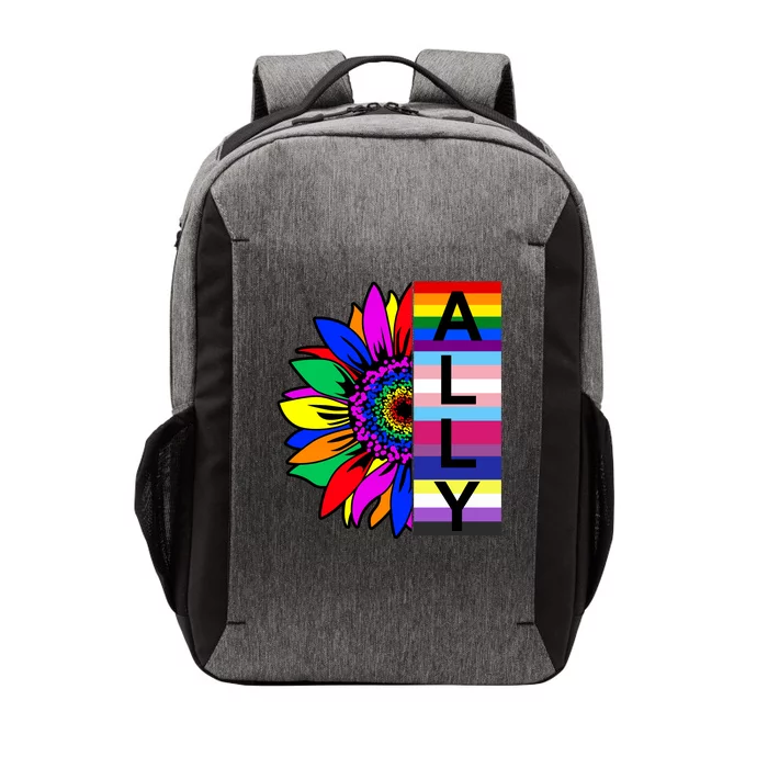 Pride Month Ally Rainbow Sunflower Vector Backpack