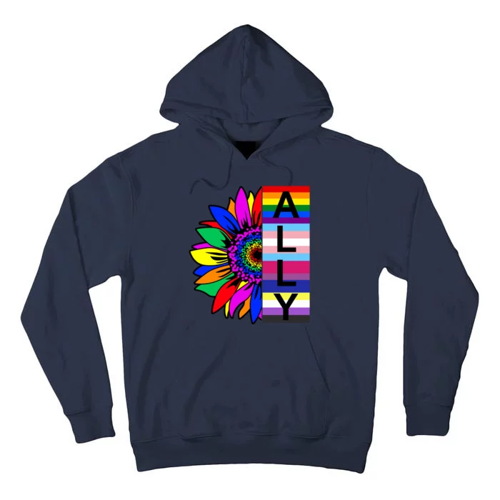 Pride Month Ally Rainbow Sunflower Tall Hoodie