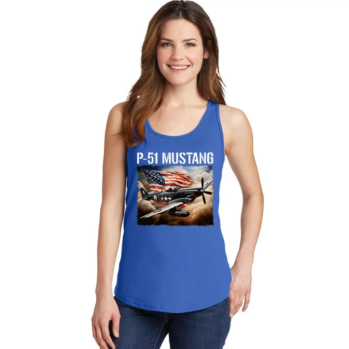 P51 Mustang American Ww2 Fighter Airplane P51 Mustang Ladies Essential Tank