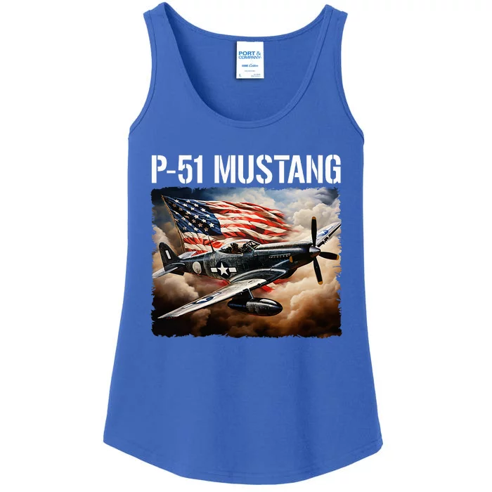 P51 Mustang American Ww2 Fighter Airplane P51 Mustang Ladies Essential Tank