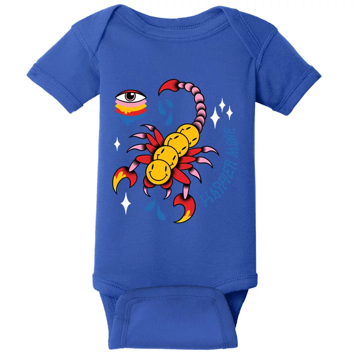 Psychedelic Mind Altering Happy Scorpion Funny Gift Baby Bodysuit