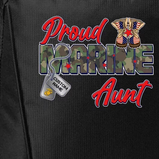 Proud Marine Aunt Personalize Dog Tags City Backpack