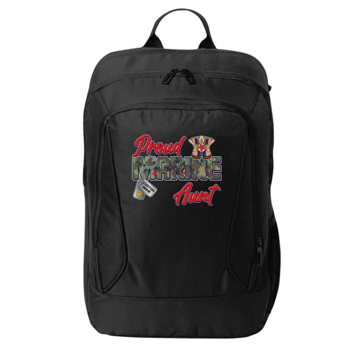 Proud Marine Aunt Personalize Dog Tags City Backpack