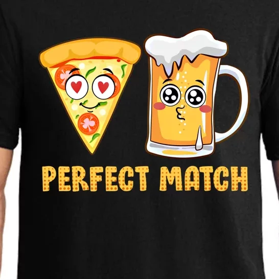 Perfect Match Beer Pizza Love Valentine's Day Gift Pajama Set