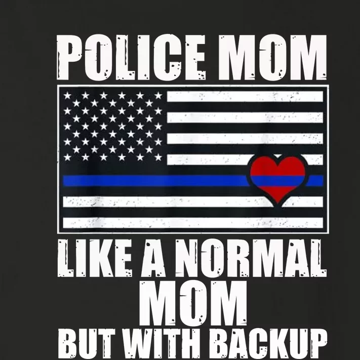 Police Mom Blue Line Flag Heart Toddler Long Sleeve Shirt