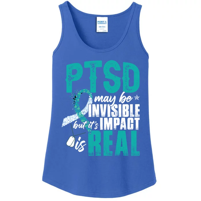 Ptsd May Be Invisible Ptsd Awareness Month Cool Gift Ladies Essential Tank