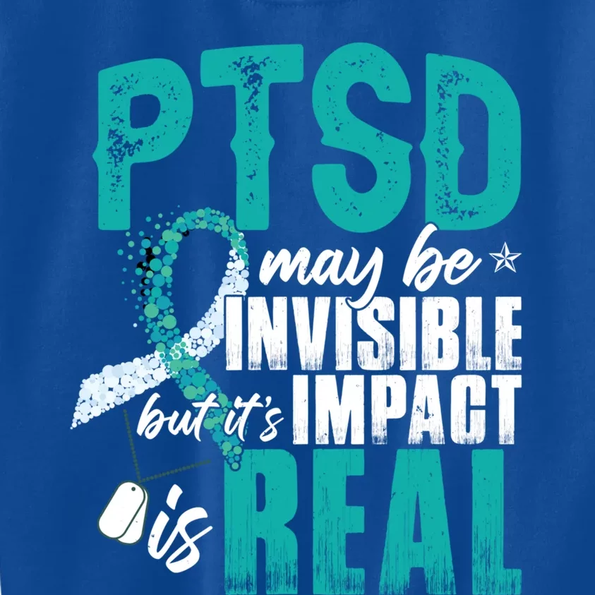 Ptsd May Be Invisible Ptsd Awareness Month Cool Gift Kids Sweatshirt