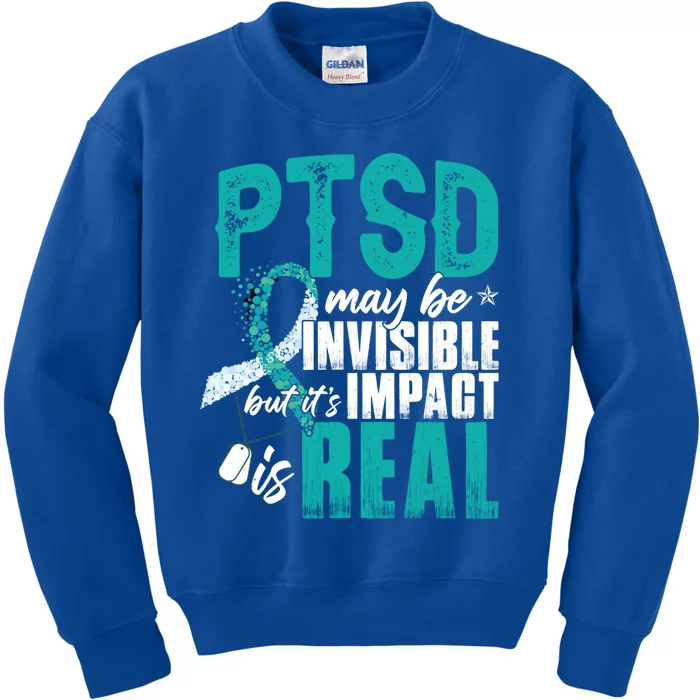 Ptsd May Be Invisible Ptsd Awareness Month Cool Gift Kids Sweatshirt