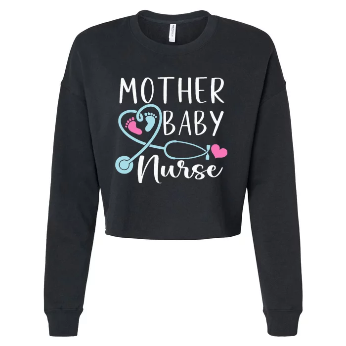 Postpartum Mother Baby Nurse Mom Baby Postpartum Nursing Cropped Pullover Crew