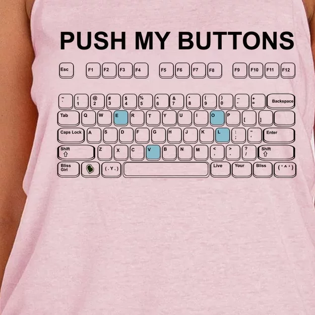 Push My Buttons Women's Knotted Racerback Tank