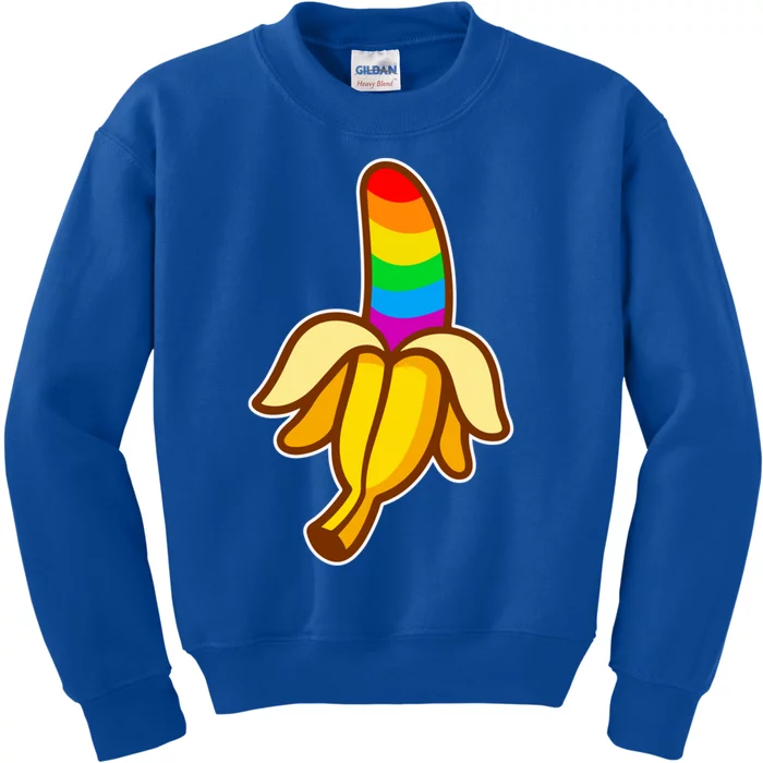 Pride Month Banana Lgbt Rainbow Flag Proud Gift Kids Sweatshirt