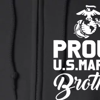 Proud Marine Brother Full Zip Hoodie