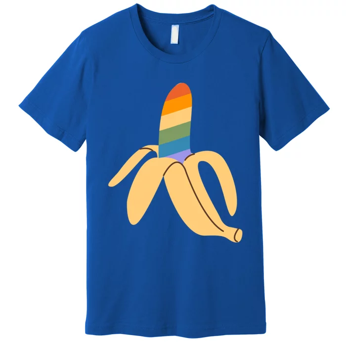 Pride Month Banana Rainbow Design Gift Premium T-Shirt