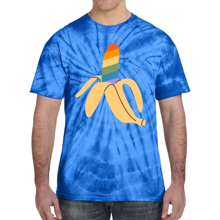 Pride Month Banana Rainbow Design Gift Tie-Dye T-Shirt