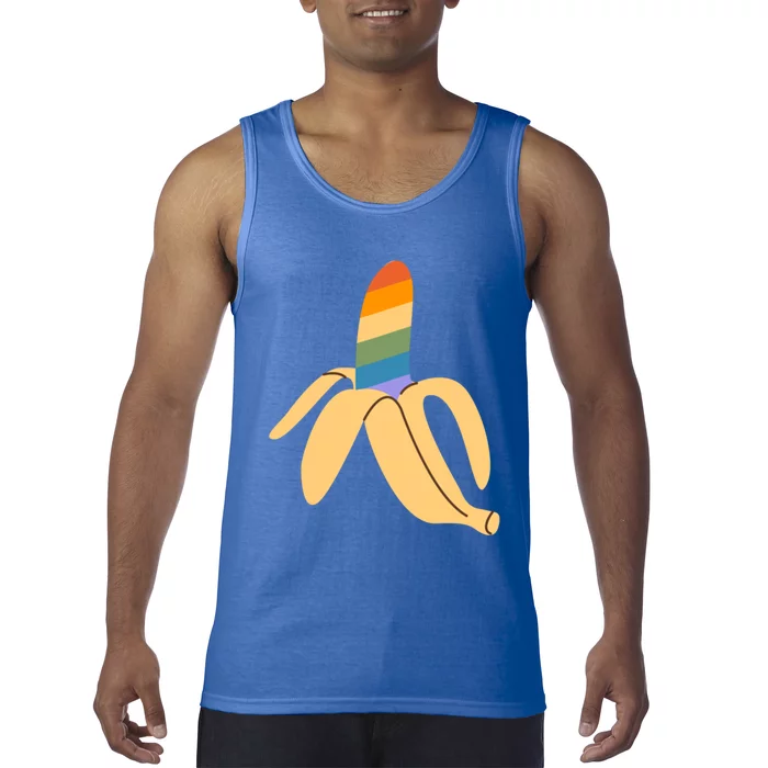 Pride Month Banana Rainbow Design Gift Tank Top