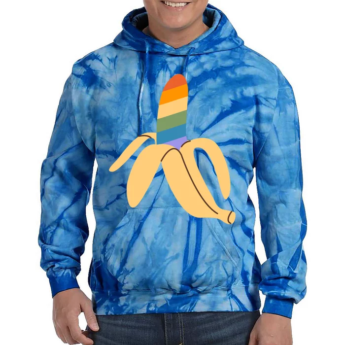 Pride Month Banana Rainbow Design Gift Tie Dye Hoodie