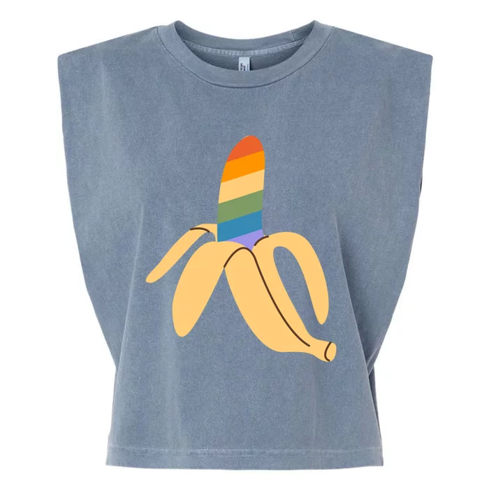 Pride Month Banana Rainbow Design Gift Garment-Dyed Women's Muscle Tee