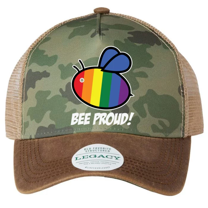 Pride Month Bee Proud Lgbt Rainbow Flag Queer Gift Legacy Tie Dye Trucker Hat