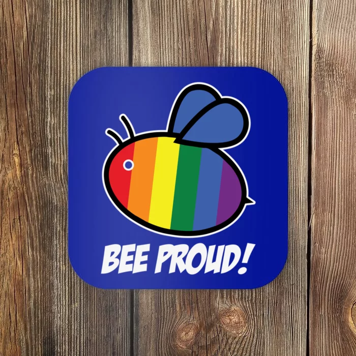 Pride Month Bee Proud Lgbt Rainbow Flag Queer Gift Coaster