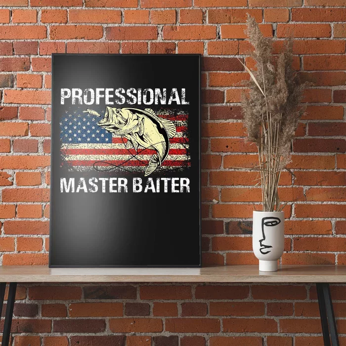 Professional Master Baiter Retro American Flag Poster