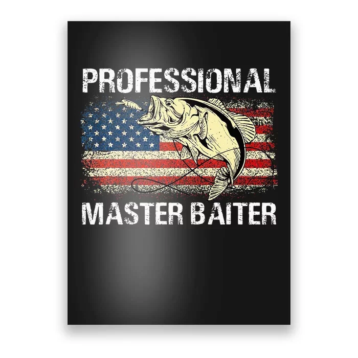 Professional Master Baiter Retro American Flag Poster