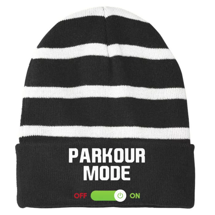 Parkour Mode Backflip Freerunning Urban Gymnastic Striped Beanie with Solid Band