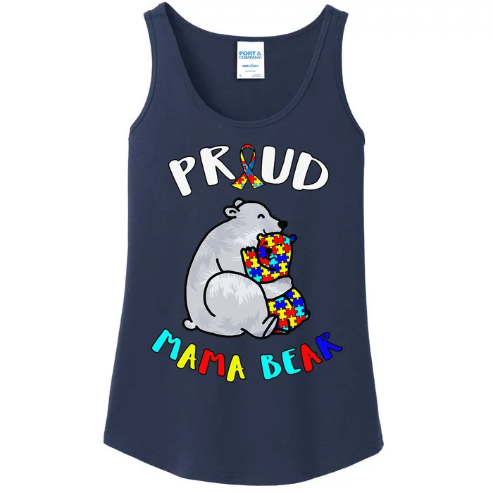 Proud Mama Bear Autism Awareness Day Autistic Month Ladies Essential Tank