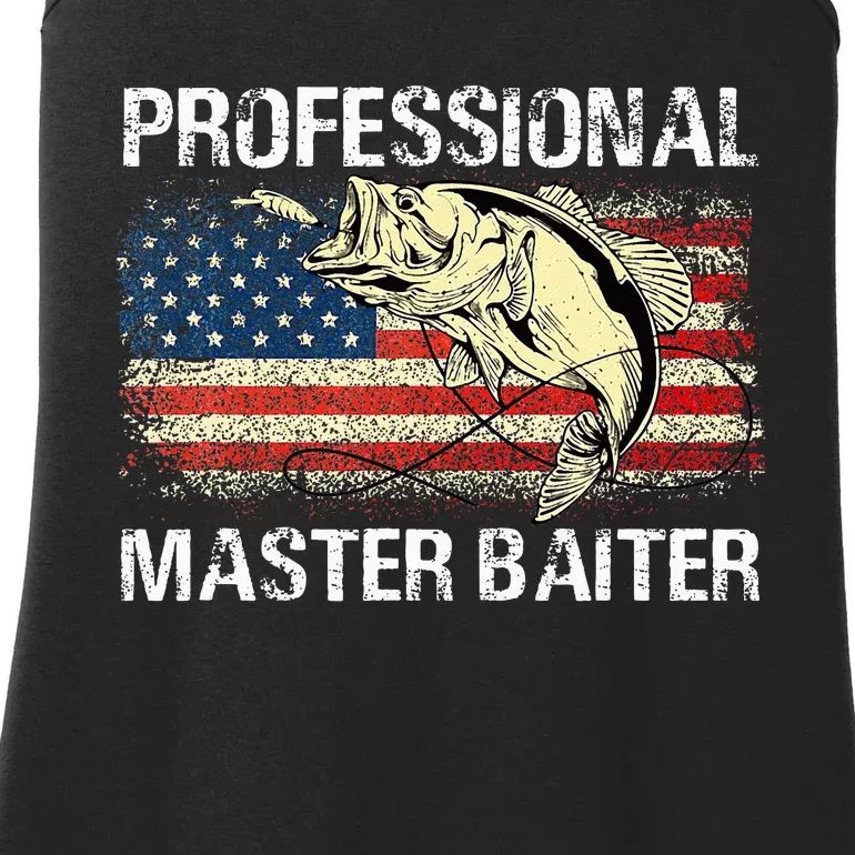 Professional Master Baiter Retro American Flag Ladies Essential Tank