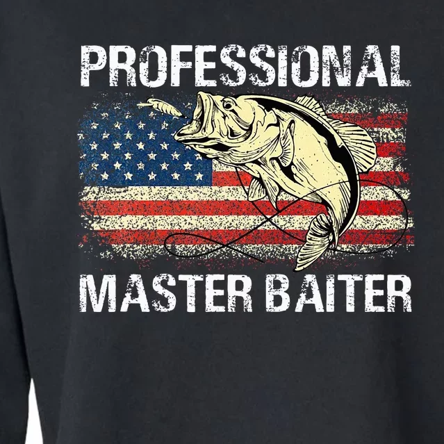 Professional Master Baiter Retro American Flag Cropped Pullover Crew