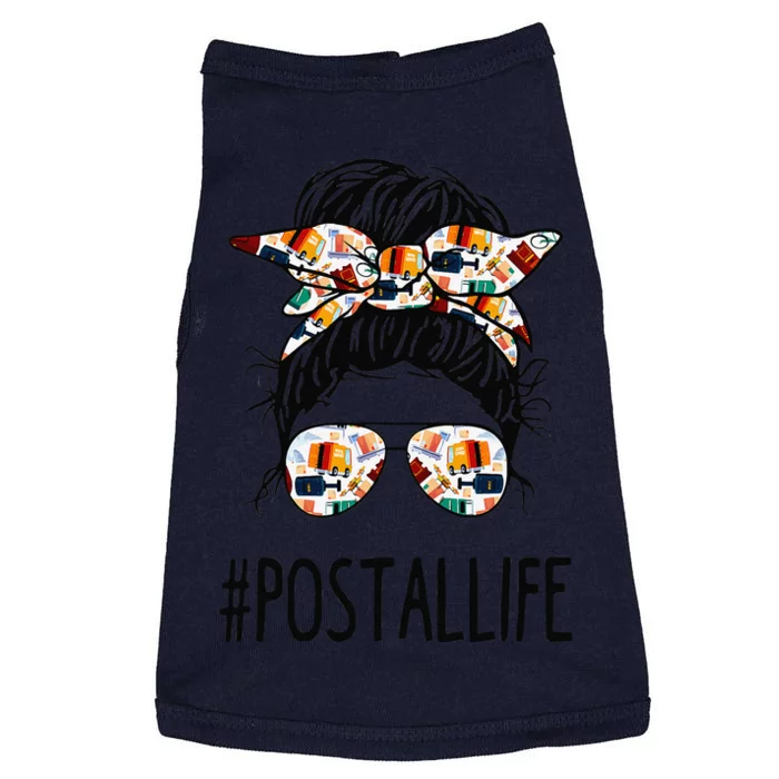 Postallife Messy Bun Mail Carrier Postal Worker Mailwoman Doggie Tank