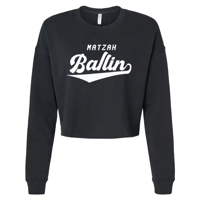 Passover Matzah Ballin Jewish Pesach Matzo Ball Frogs Cropped Pullover Crew