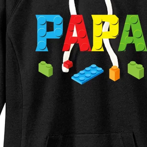 Papa Master Builder Building Bricks Blocks Family Set Parent Women's Fleece Hoodie